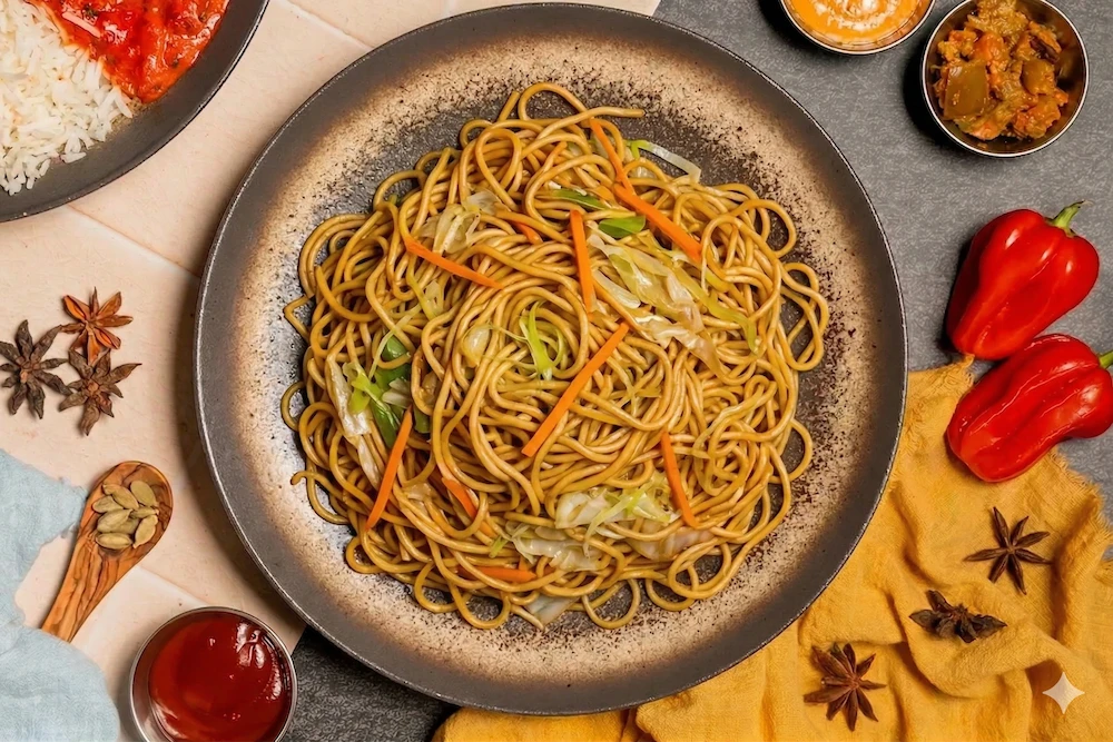 Nouilles garnis sautées au choix